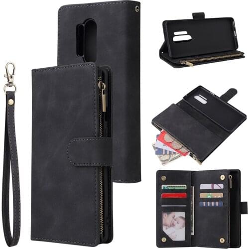 Haissky Magnetic Zipper Wallet Case For Oneplus 8 8 Pro Flip Leather Cover For Oneplus 8 8 Pro Phone Bag Pouch With Strap