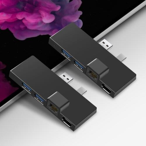 2021 New Docking Station Hard Drive Tool Docking Station Hub 4K Compatible RJ45 for Microsoft Surface Pro 5 4 3