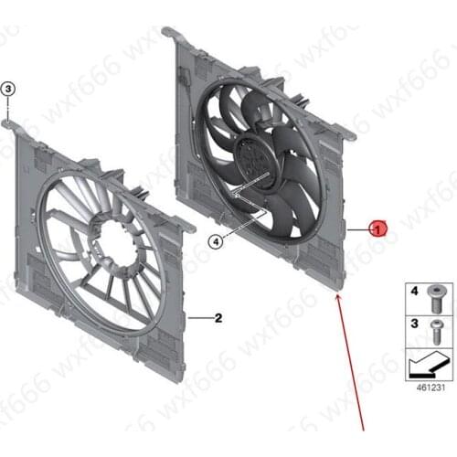 Electronic fan assembly Suitable for 5 Series G30b mwG38 7 Series Water tank fan Cooling fan Cold air fan Air conditioning fan