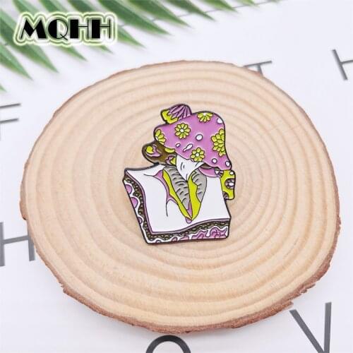 Creative Plants Colored Mushrooms Enamel Pins Food Growing Mushrooms Alloy Brooches Badges Clothes Accessories Women Jewelry