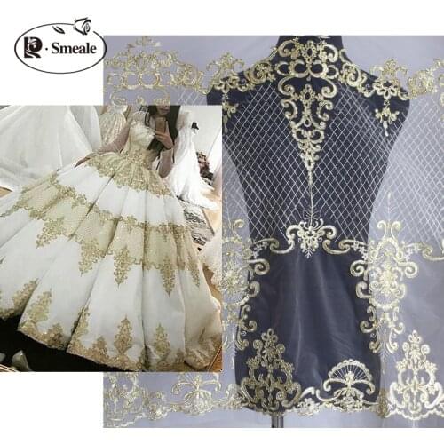 Gold Super High Car Bone Embroidery Super High Lace Lace Handmade Diy Wedding Dress Lace Fabric Decoration Material RS2537