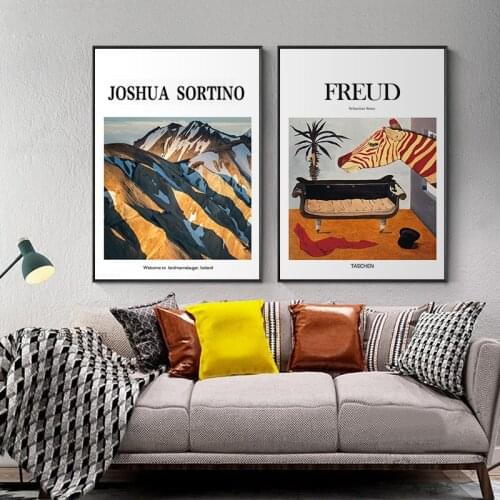 Maeham Nordic Zebra Snow mountain Canvas Painting Prints Posters Ancient color Pictures for Living Room Abstract art Home Decor