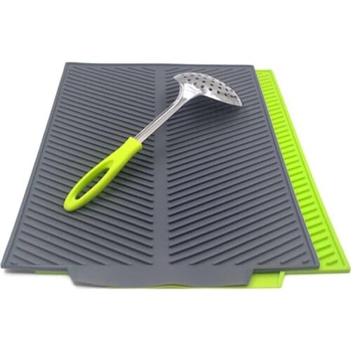 New Drain Rack Kitchen Silicone Dish Drainer Tray Large Sink Drying Rack Worktop Organizer Drying Rack for Dishes Tableware