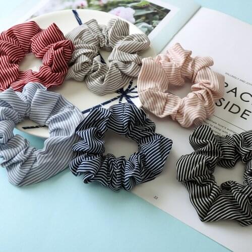 New Fashion Girl Hair Accesorios Ladies Hair Tie Striped Lady Scrunchies Hair Female Holder Rope Rubber Bands Hair Accessories