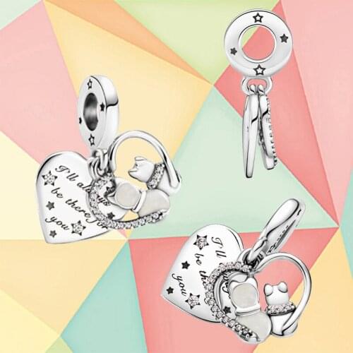 2021 Fall New Style 925 Sterling Silver Cat And The Charm Of Love, Suitable For Girls' Fashion Diy Bracelet Accessories