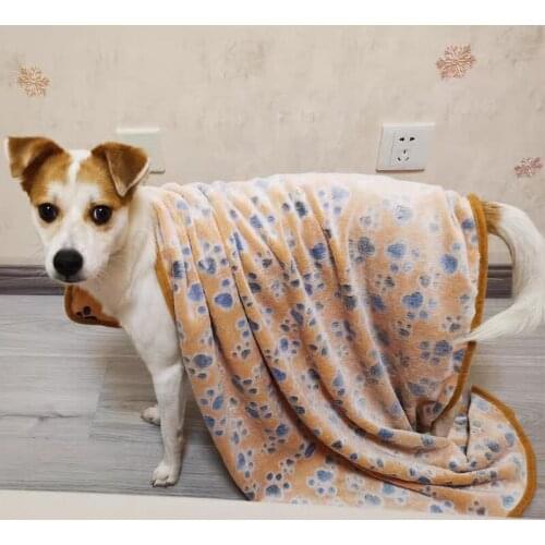 Pet Blankets Pet Mat Dog Paw Star Pattern Cute Soft Plush Blanket Puppies Kittens Adult Dogs Cats Warm Sleeping Bed Pet Supplies