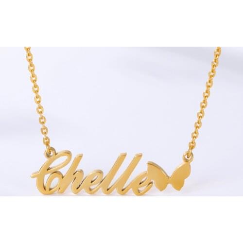 Cute Butterfly Necklace Custom Name Necklace Pendant Jewelry Optional Patterns Personalized Choker Best Gifts For Women Kids