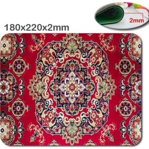 Red flower Persian carpet professional high-speed custom games antiskid durable computer mouse pad, mouse pad home and office