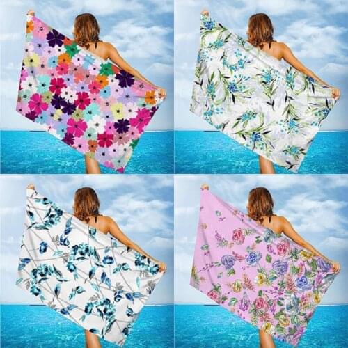 Flower Plant Printed Beach Towel Women Robes Bath Wearable Towel Dress Womens Lady Fast Drying Spa Magical Nightwear YJ-0095
