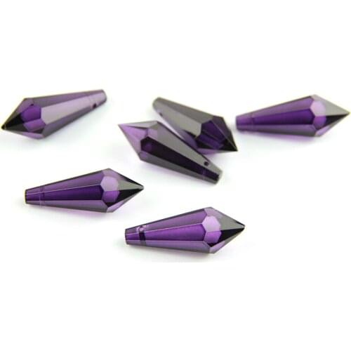 38MM/63MM/76MM Dark Purple Crystal U Drop Ornament Prism Chandelier Hanging Glass Pendant Lighting Parts