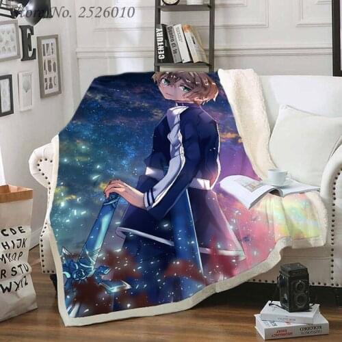 Throw blanket Sword Art Online 3D Velvet Plush Blanket Bedspread For Kids Girls Sherpa Blanket Couch Quilt Cover Travel 07