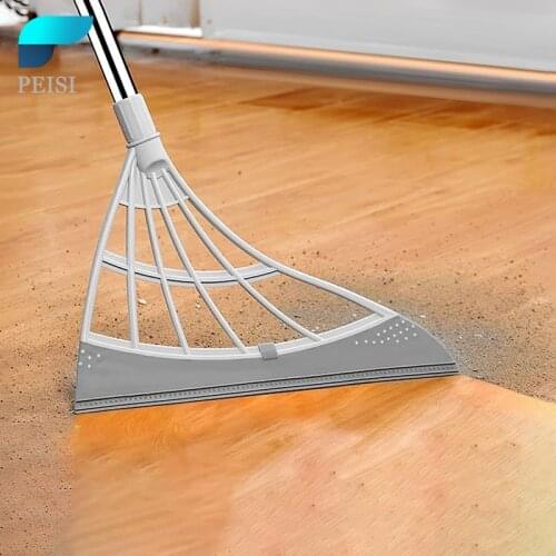 PEISI Rubber Broom Hand Push Sweeper Magic Broom Floor Wiper Squeegee for Floor Cleaning Floor Squeegee Sweeping Brush