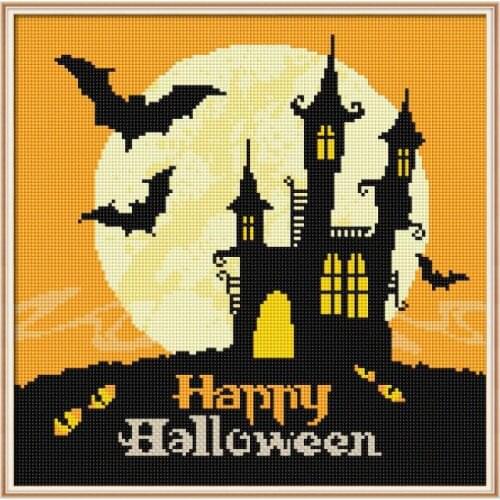 Happy Halloween Diamond Embroidery Diamond Painting Full Drill Square DIY Cartoon Picture of Rhinestones Mosaic Icons Home Decor
