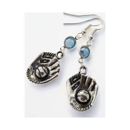 Birthstone Earrings for Baseball, Baseball Glove Earrings, Catcher Earrings, Sports Accessories, Baseball Mom Gifts