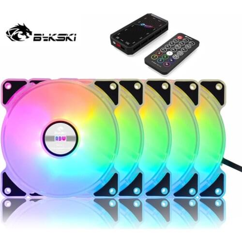 Bykski Water Cooling Radiator Fan Computer PC Case Fan 120mm Adjustable LED Light 5v A-RGB Controller Heatsink Cooler Mute