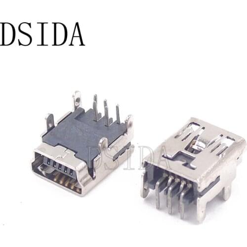 High Quality 10Pcs/Lot Mini USB Type B 5Pin Female Socket Right Angle DIP Jack Connector Dip