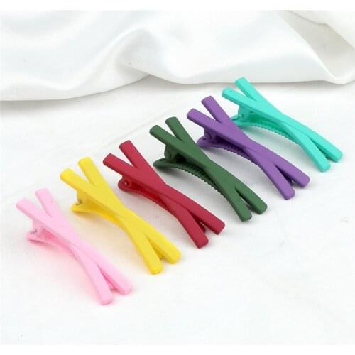 5Pcs Fashion X Shaped Hair Clips Solid Color Matte Barrettes Colorful Sweet Hairpins For Girls Women Hair Accessories Hair Tools