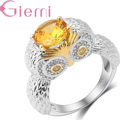 Top Quality 925 Sterling Silver Jewelry Fashion Women/Female Finger Rings Unique Owl Shape Wholesale Price