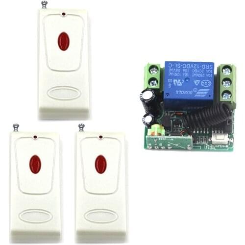 Smart House 12V 10A 1 Channel RF Gate Garage Door Wireless Remote Control Switch Receiver & 3 Transmitters SKU: 5563