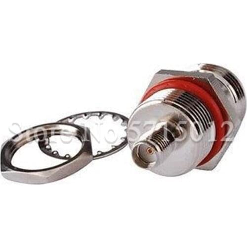 2Pcs High Frequency Test Head Connector N Famale Head Turn to Famale Needle Converter With Nut Spacer Pure Copper RF Adaptor