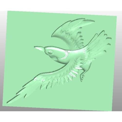 Bird 3D file in STL format relief for cnc router carving artcam