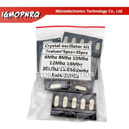 49S-SMD SMD Crystals 6Mhz 8Mhz 10Mhz 12Mhz 16Mhz 20Mhz 11.0592Mhz Mhz 49SMD hjxrhgal Crystal Oscillator Kit 7kinds*5PCS=35PCS