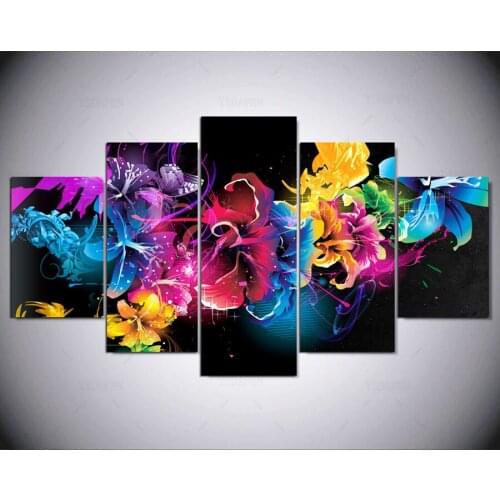 5 Panels Painting Canvas Wall Art Picture Wall Pictures For Living Room Canvas Print Modern Abstract Oil Painting IM-280