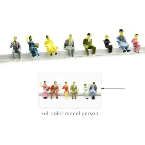 50PCS HO scale 1/87 all seated model railway scale sitting figures people scenery building making materials