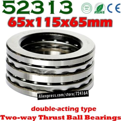 65x115x65 mm Two-way Thrust Ball Bearings 52313 Axial 52313M 38313 Plane 65*115*65 High quality Steel or brass cage Wholesale