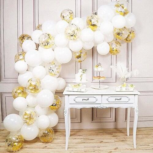 77pcs White Latex Balloon DIY Garland Arch Kit Confetti Balloons Boy Girl Baby Shower Birthday Party Wedding Valentines Decor