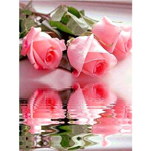 Full Square/Round Drill 5D DIY Diamond Painting "Pink roses" 3D Embroidery Cross Stitch 5D Rhinestone Home Decor Gift