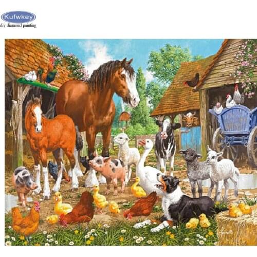 5d DIY Diamond Embroidery Farm animals horse/pig/dog/sheep Diamond Painting Cross Stitch square Drill Mosaic Decoration Home