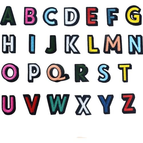 1pcs A-Z English Alphabet embroidered Letter Applique 3D Iron On letters Patch For Clothing Badge Paste For kids Clothes Bag