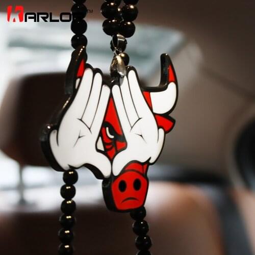 Gesture Bulls Ho Car Auto Fashion Pendant JDM Interior Rear View Mirror Ornament Hanging Dangle Charm Acrylic Duplex Car-Styling