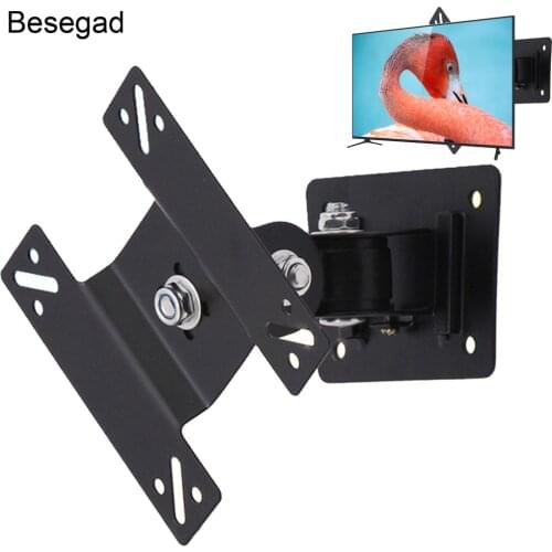 Besegad 14"-24" LCD LED Screen Flat Panel VESA 75/100 TV Wall Mount Stand Bracket Holder Monitor Articulating Swivel Tilt
