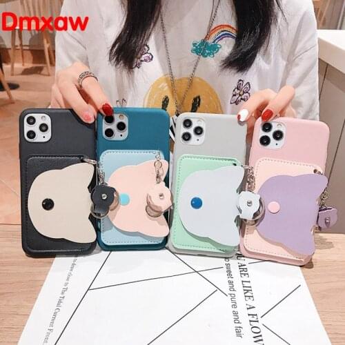 Cute Cat Wallet Card Case For Samsung Galaxy Note 20 10 Plus 9 8 5 S20 Ultra S9 S8 Plus S10 Note 10 Lite 2020 Soft Cover Case