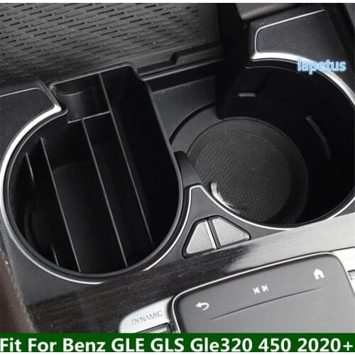 Lapetus Front Seat Cup Holder Water Bottle Drinks Storage Support Cover Kit Fit For Mercedes-Benz GLE GLS Gle320 450 2020 2021