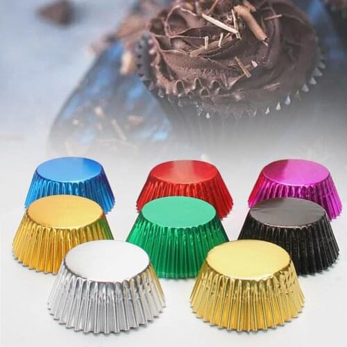 100 Pcs Cake Mold Aluminum Foil Muffin Cases Paper Baking Cupcake Cups Kitchen Bakeware Baking Tool
