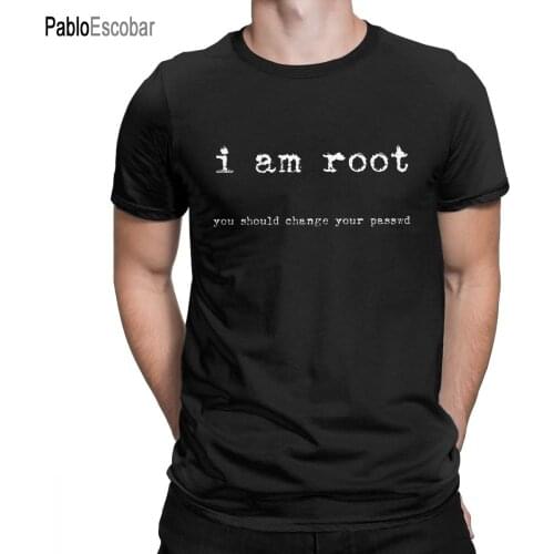 I Am Root T Shirts for Men Cotton Novelty T-Shirts Ubuntu Command Line Linux Unix Hacking Tees Short Sleeve Clothes Graphic