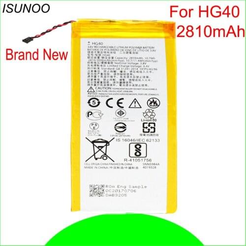 ISUNOO 10pcs/lot 2810mAh HG40 battery for Motorola Moto G5 PLus Smartphone Battery