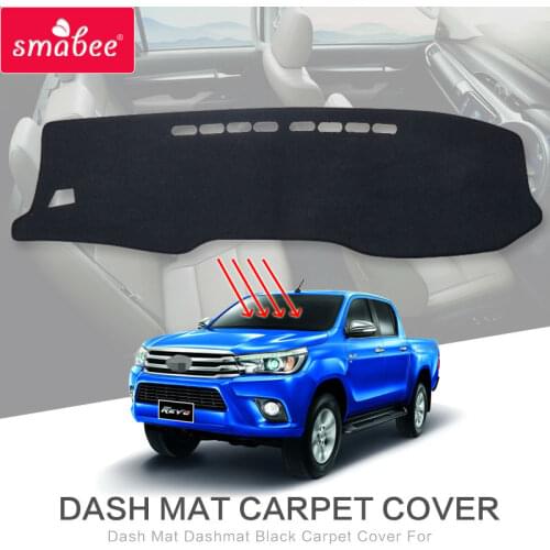 Dash Mat Dashmat Carpet Cover for Toyota Hilux SR5 4x4 Hilux REVO Hi-Rider Manual 2015-2018 Accessories Anti-Slip Dashboard Pad