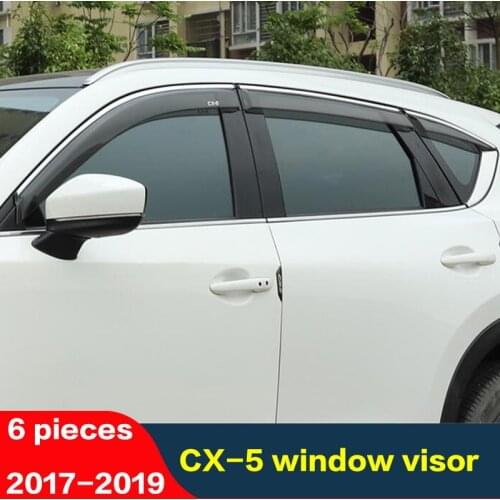 6 Pcs/sets For Mazda CX-5 Cx5 2017-19 Window Visor Windows Side Sun Rain Protection Shield Exterior Body Decoration Accessories