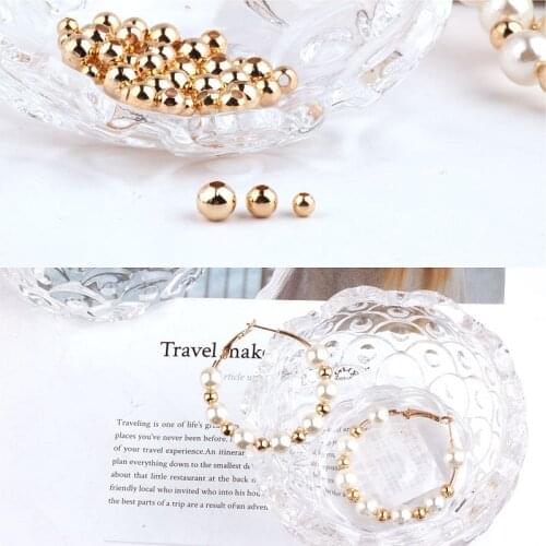 Copper plated 18K genuine gold color retaining copper bead beads jewelry material DIY Earrings accessories Necklace Pendant