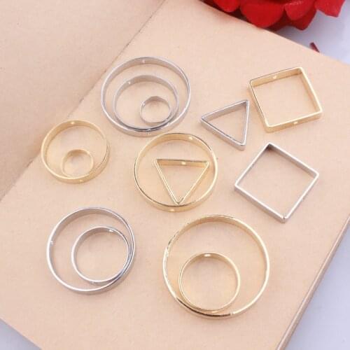 KC gold Copper diy earrings jewelry accessories pendant pendant wide side double hole geometry jewelry material fitting
