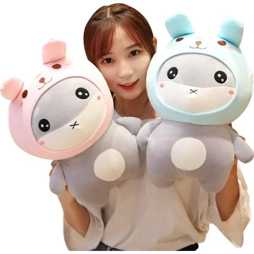 Cute Transformed Hamster Dude Plush Toy Mouse Warm Hand Pillow