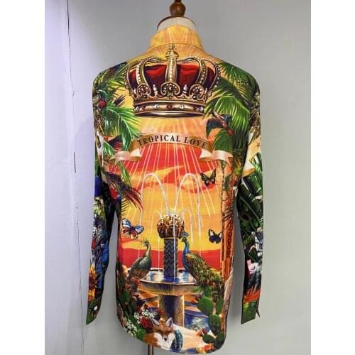 QA0423 Fashion Mens Shirts 2020 Runway Luxury Brand European Design party style Mens Clothing