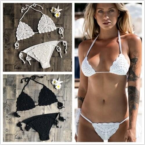 2019 Fashion New Sexy Hollow Sexy Bikini Hand-woven Beach Bathing Suit