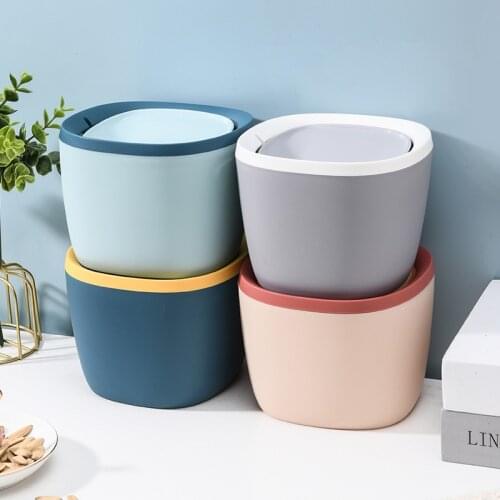 New Cute Fashion Room Smart Trash Can Car Waste Bin Garbage Can Kitchen Bedroom Cosmetic Mini Desktop Trash Can Paper Basket