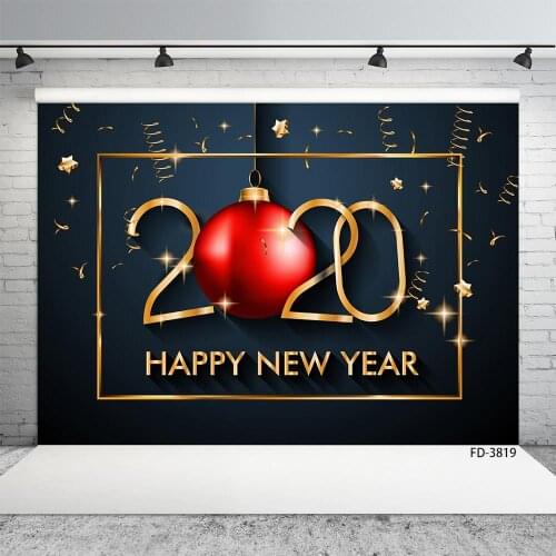 New Year Photographic Backdrop Red Ball Computer Printed Backgrounds Photo Studio for Family Children Baby Shower Photobooth