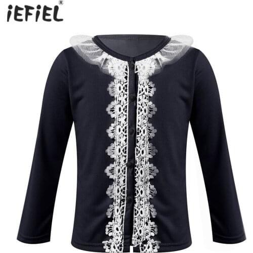 2021 Autumn Spring New Girls Long Sleeve Coat Kids Korean Design Cardigans Girl Coat Baby Flower Lace at Sides Cardigan Coat Top